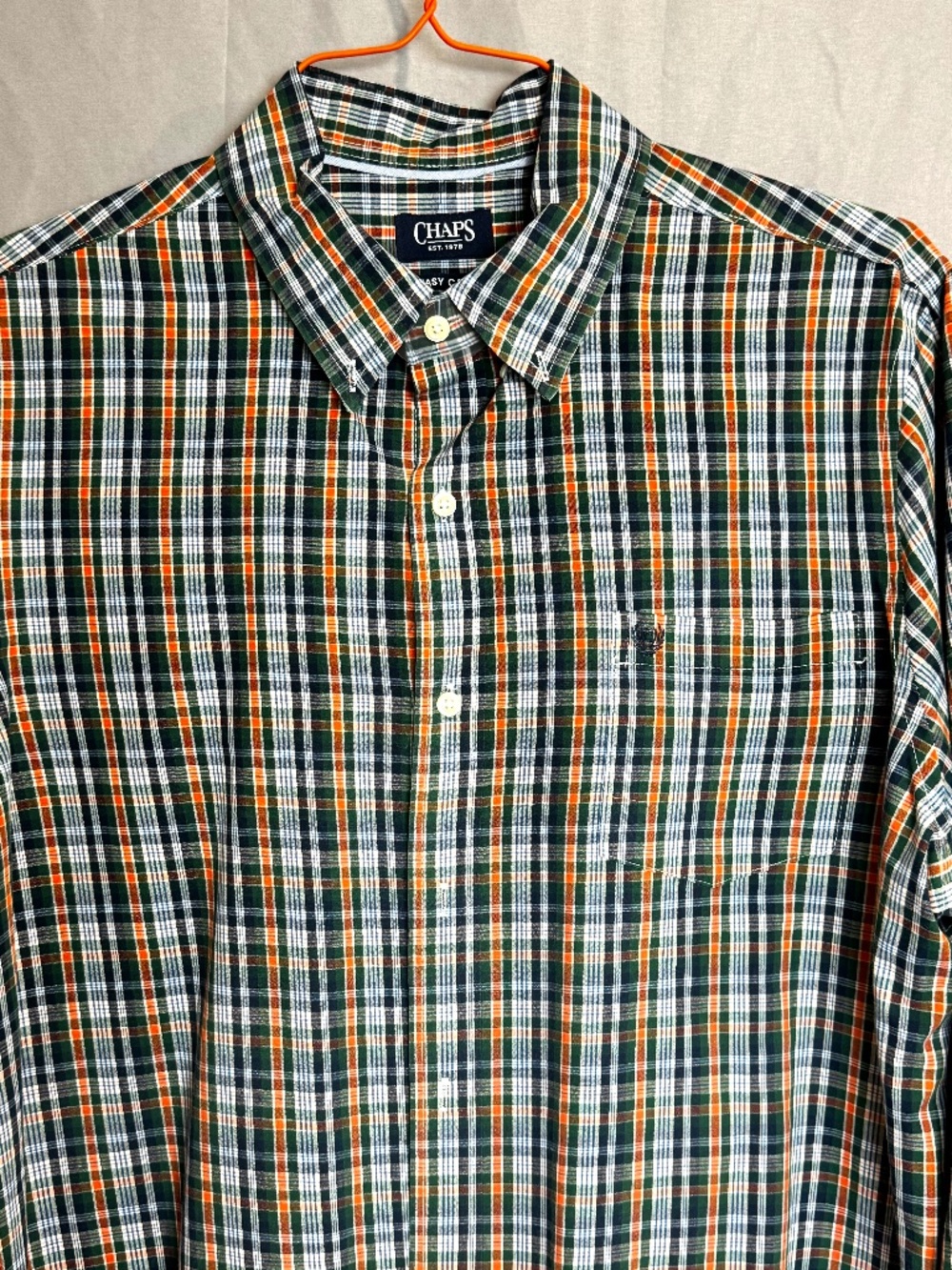 Men's Chaps XL Long Sleeve Multi Plaid Button Down Shirt EUC